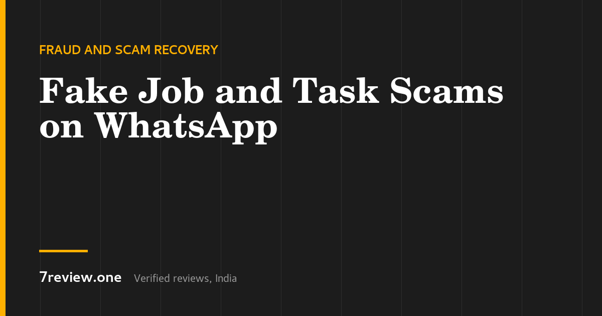Fake Job Offer and Task Scams on Telegram and WhatsApp in India