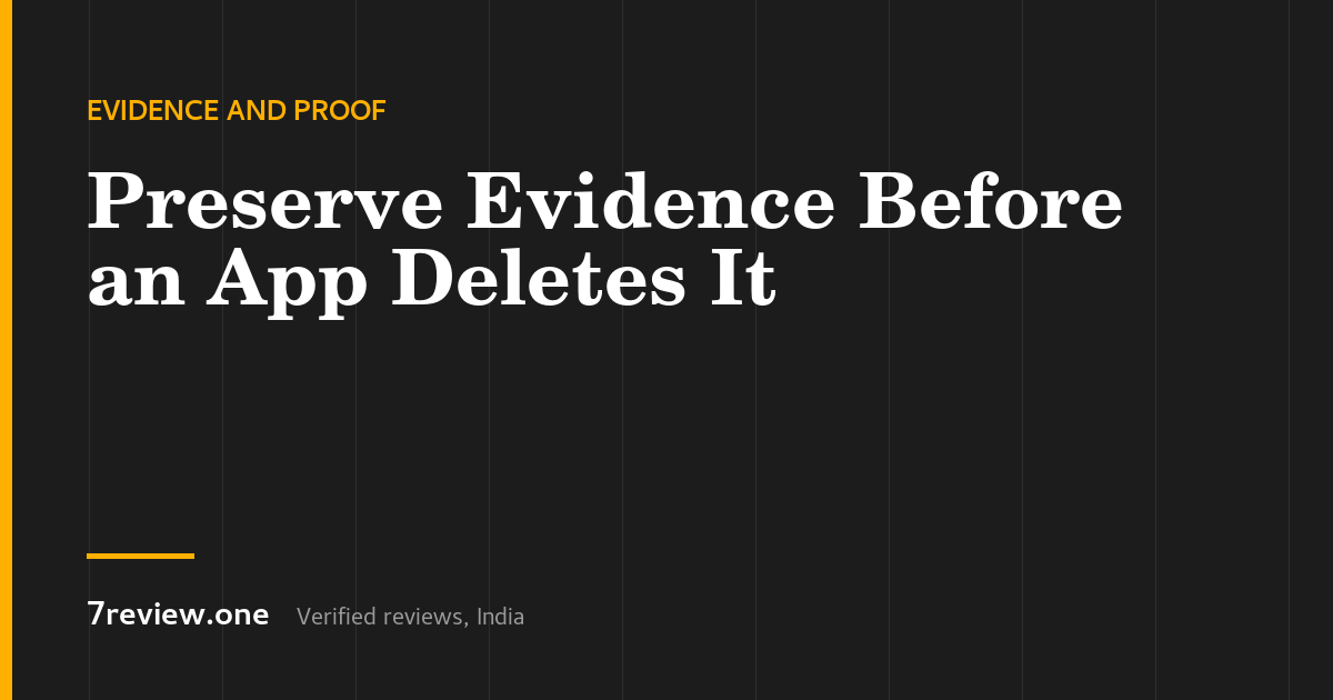 How to Preserve Evidence Before an App Deletes It